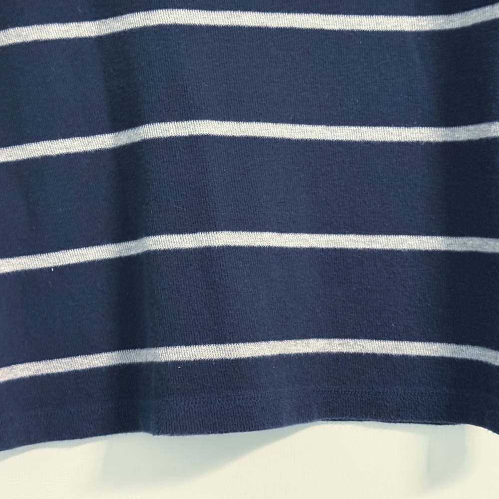 Old Navy Boys Striped Henley Shirt L 10-12 Navy Gray Cotton School Top - Picture 7 of 16